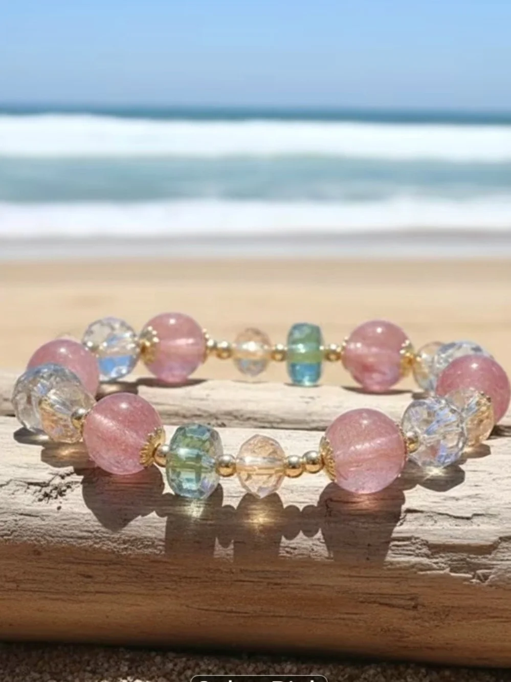 🌟Multi‑Color Crystal Beaded Stretch Bracelet — Pink & Pastel Gemtones🌟